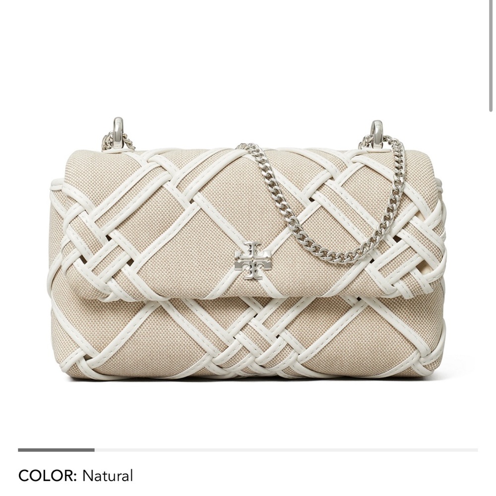 Tory Burch Tan and White Shoulder Bag